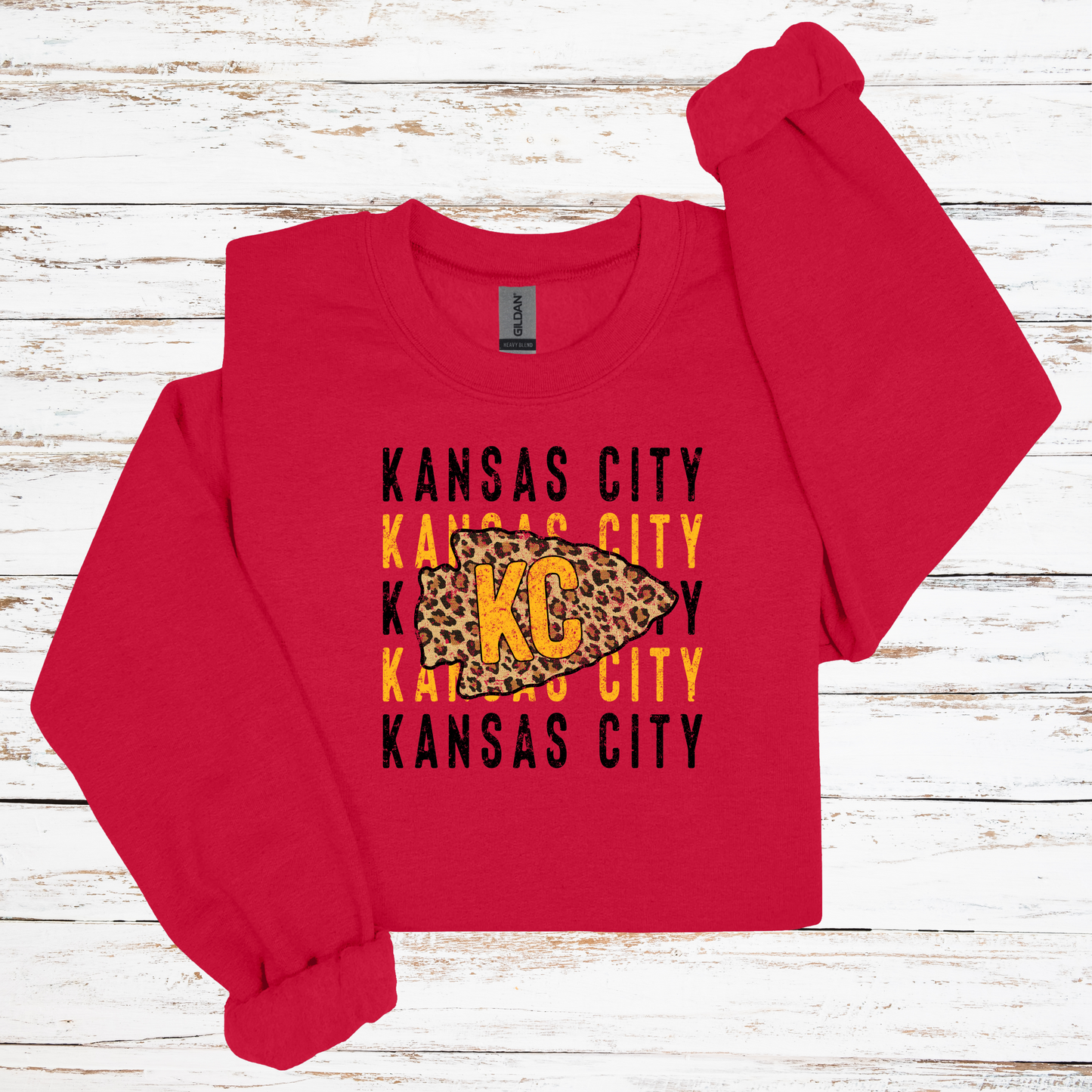 Grunge design for Kansas City fans with a leopard arrowhead - evrytang and more