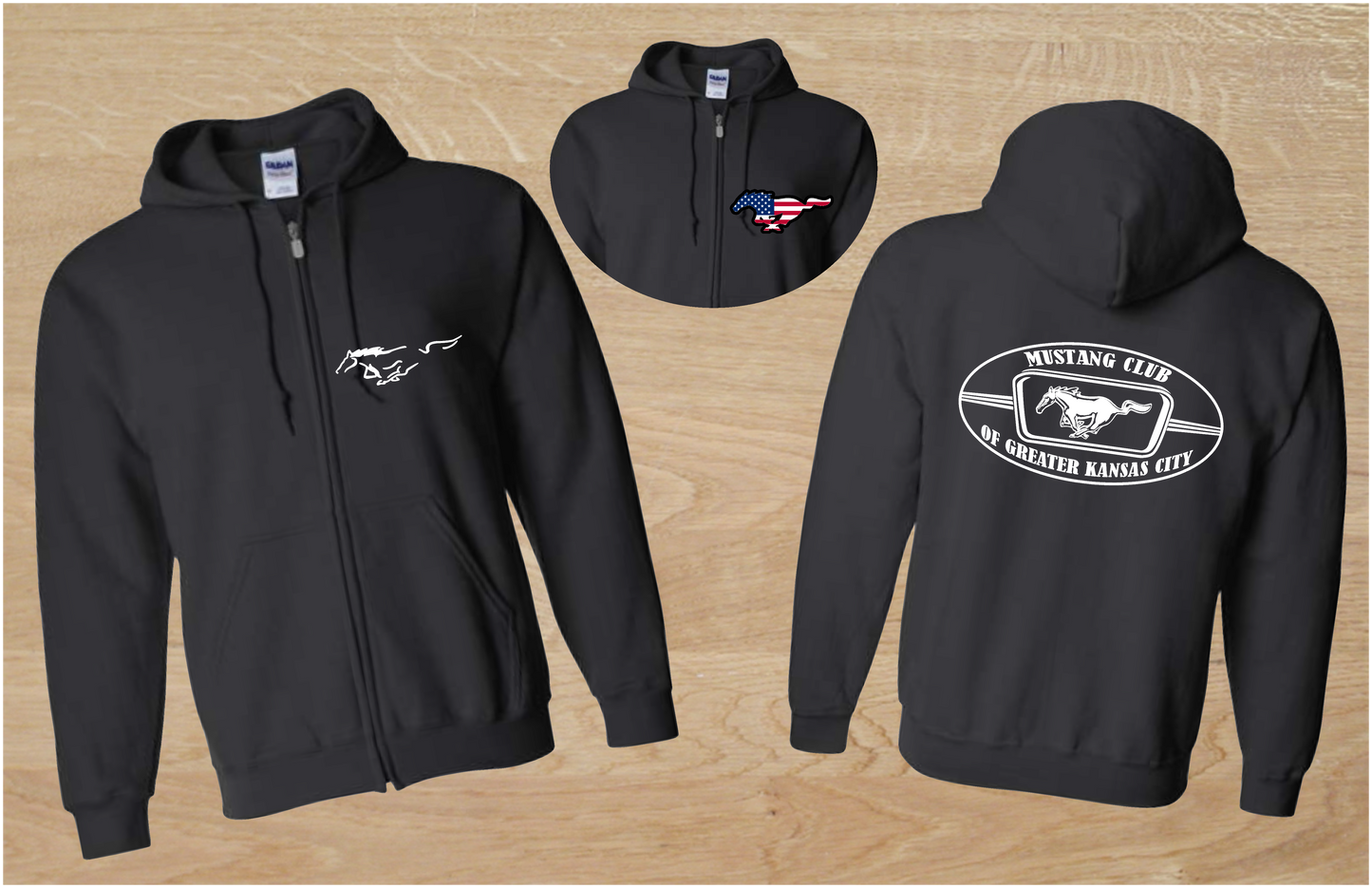 Zip up Hoodie Mustang Club of Greater Kansas City - evrytang and more