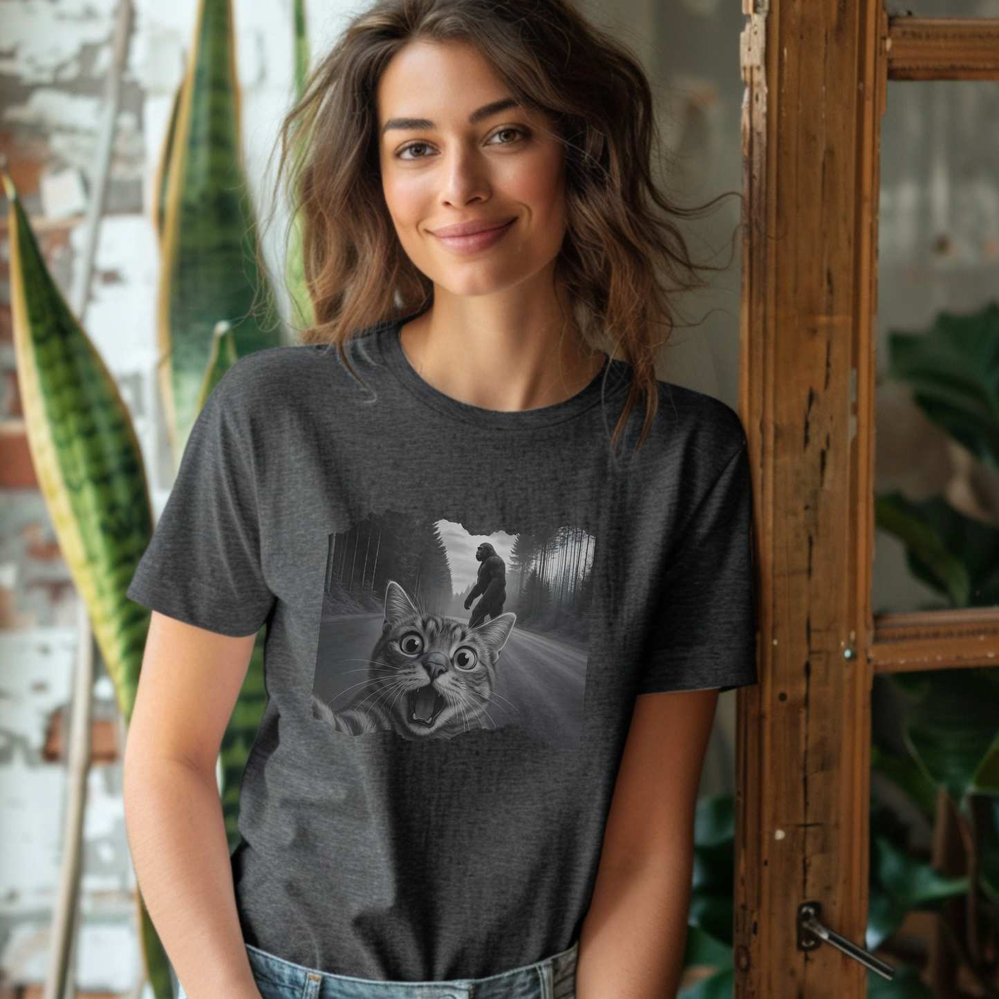 Selfie image of a cat and bigfoot tee - evrytang and more