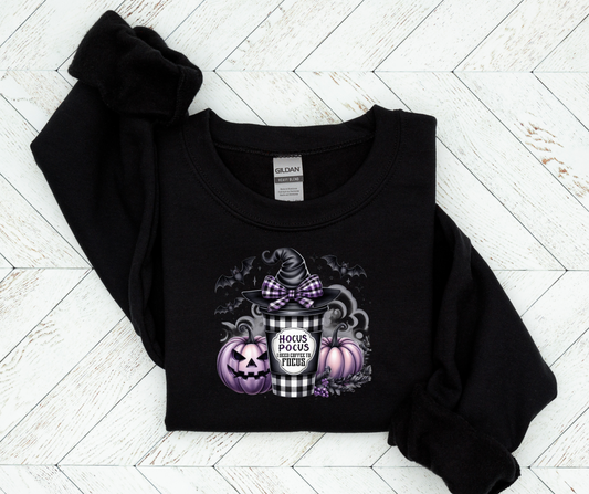 "Hocus Pocus Coffee Sweatshirt - Purple Pumpkin Magic PRE ORDER & SAVE $5 OFF