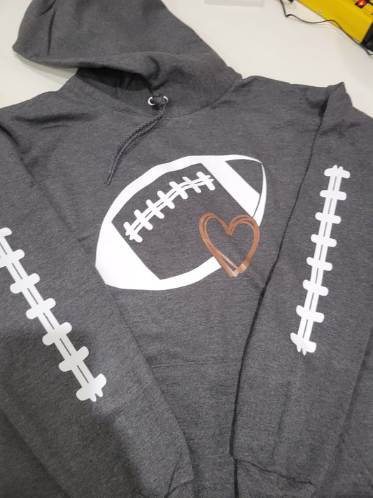 Football with laces on the sleeve hoodie - evrythang and more