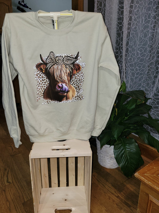 Leopard print highland cow design - evrythang and more