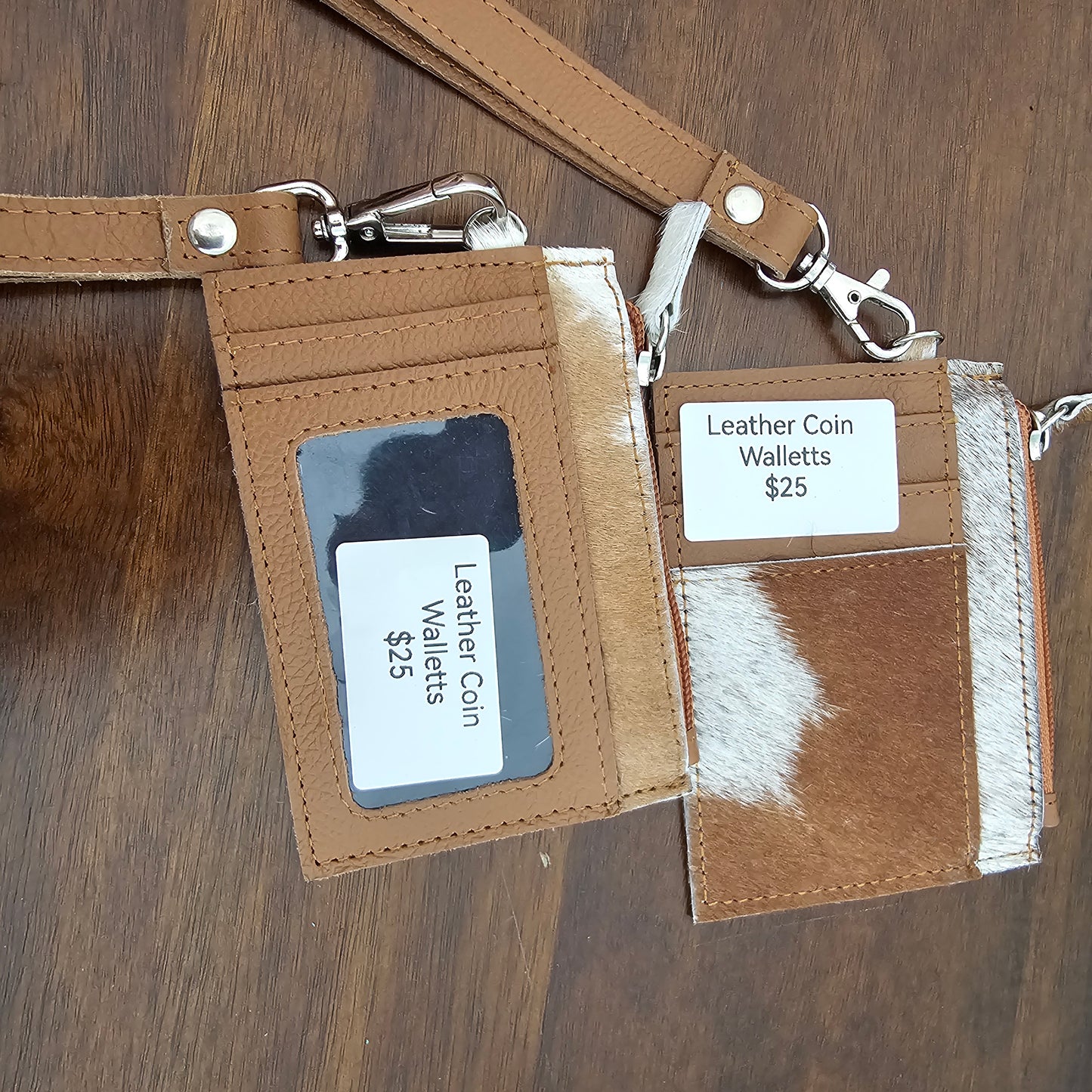 Real cow hide mini wallet