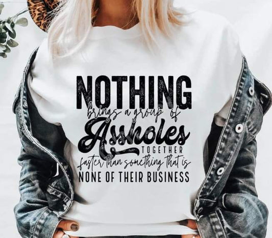 Grunge Vibes Assholes Unite Tee - Edgy Statement in Faded Font - evrytang and more