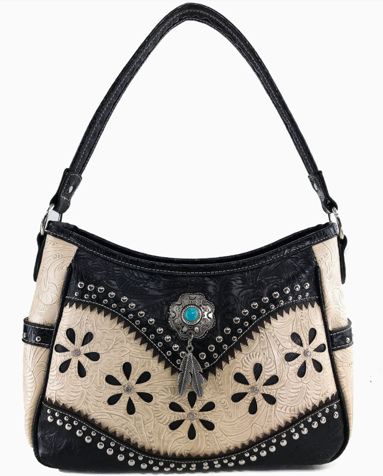 Concho Feather Western Handbag