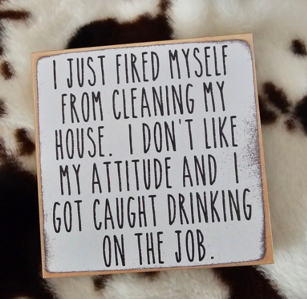 Drinking On the Job-5x5 wooden sign
