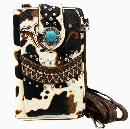 Bella Cow Print Western Phone Wallet - evrytang and more