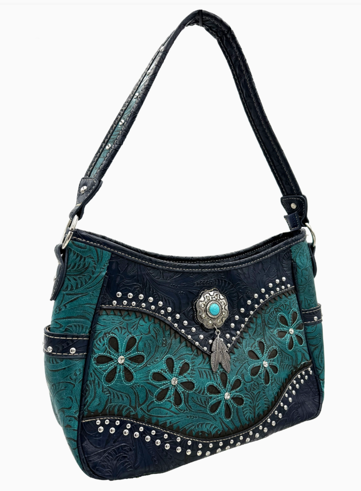 Concho Feather Western Handbag