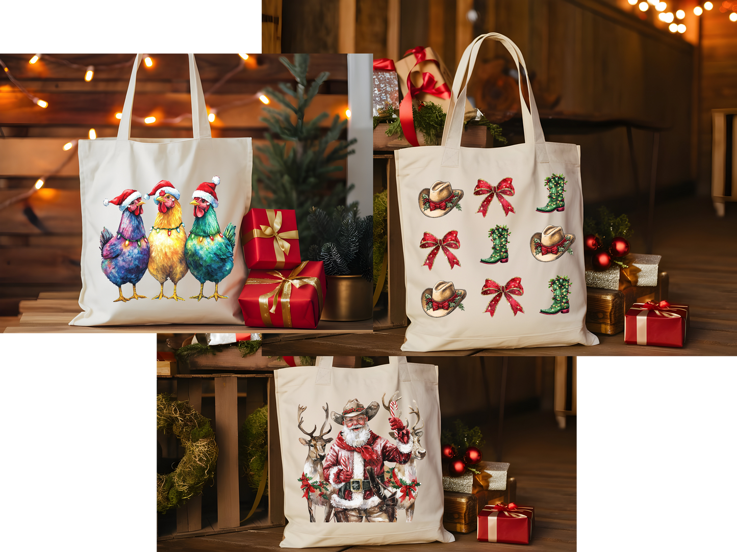 Holiday canvas tote bag