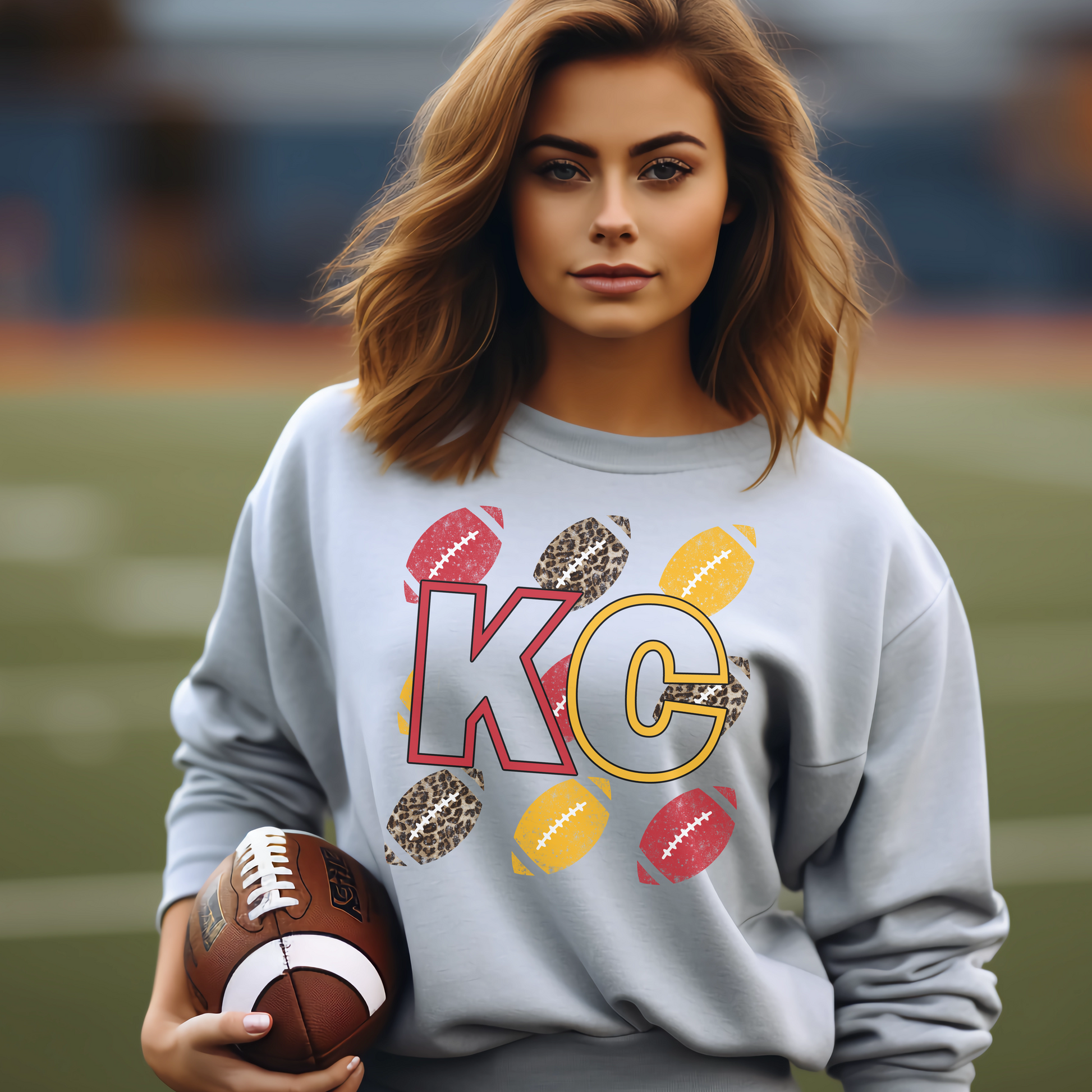 KC Football Grunge design- Embrace the Grit of Gridiron Glory - evrytang and more