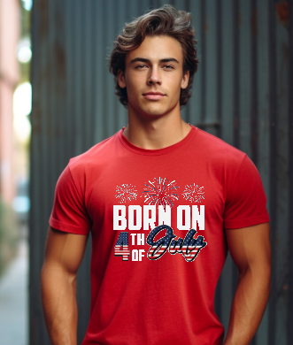 Celebrate with "Born on the 4th of July" T-Shirts - Patriotic and Stylish!