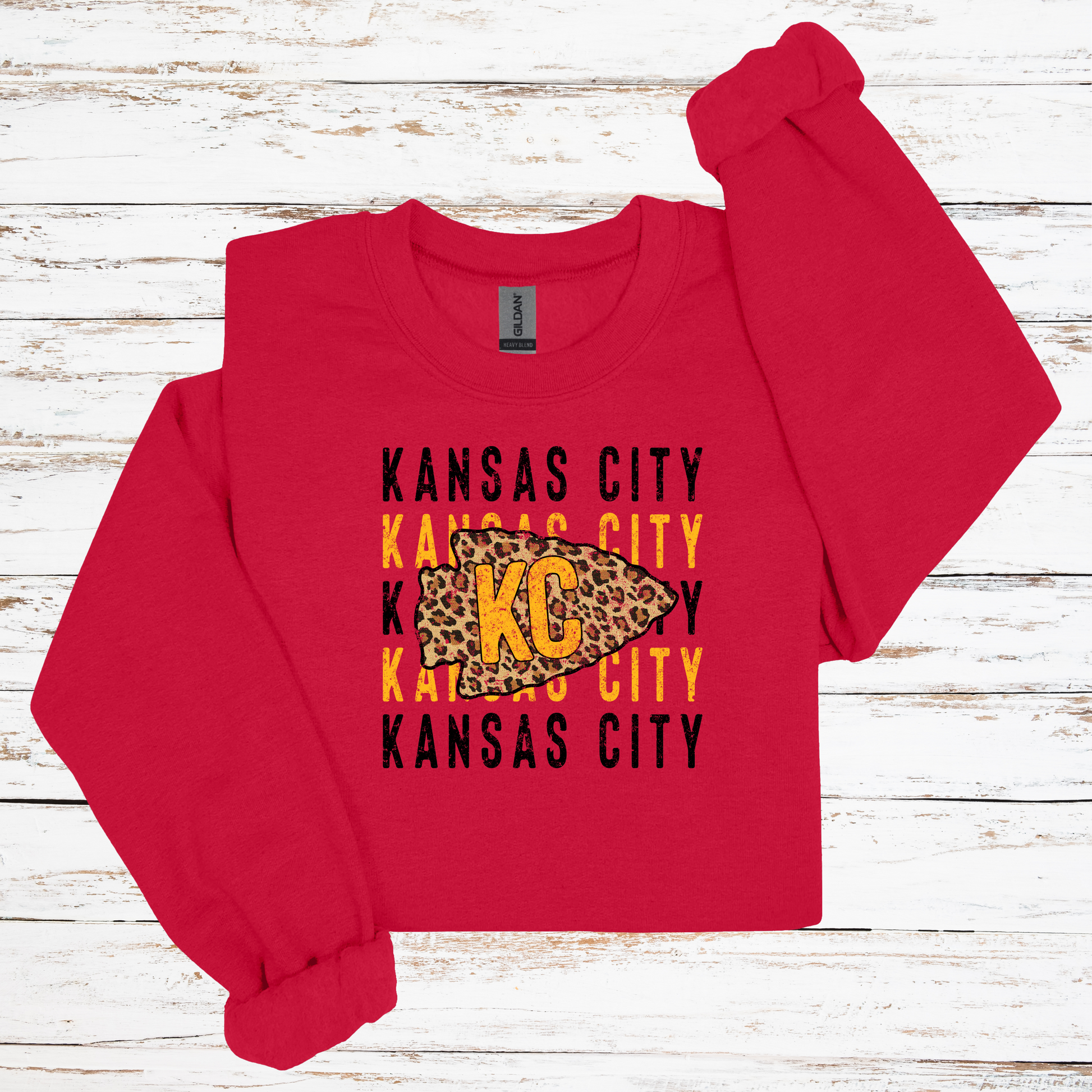 Grunge design for Kansas City fans with a leopard arrowhead - evrytang and more