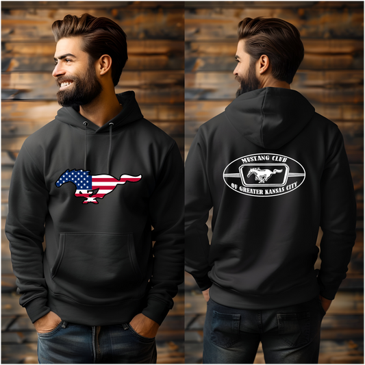 Hoodie American Flag Mustang Club