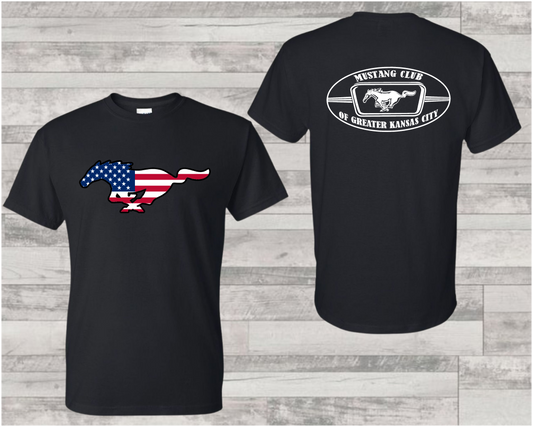 American Flag Mustang Club T-shirt