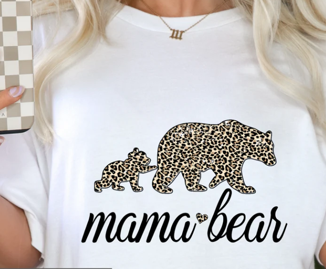 Mama Bear leopard design T shirt - evrythang and more