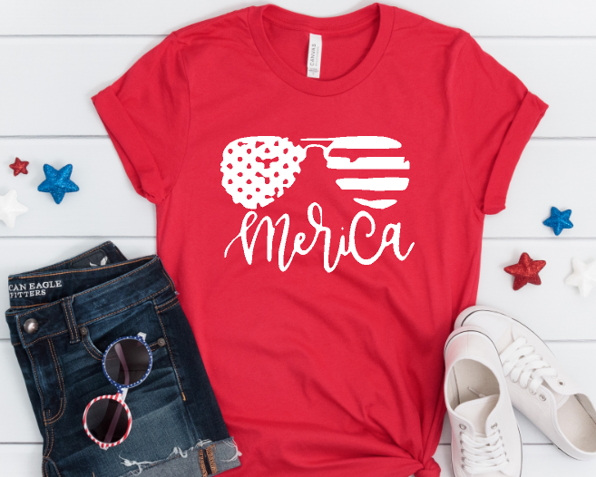 Merica, July 4th short sleeved shirt - evrythang and more