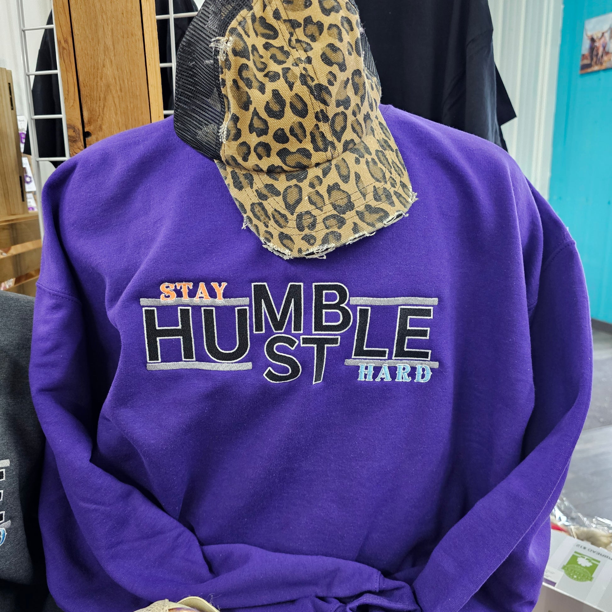 Stay Humble Hustle Hard embroidery sweatshirt - evrytang and more