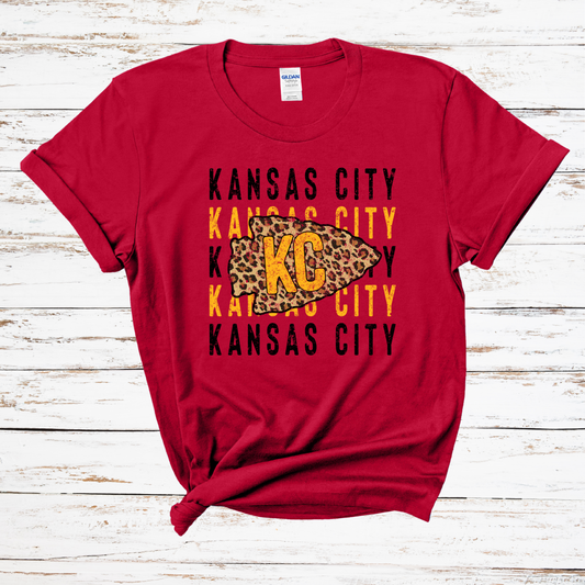 Grunge design for Kansas City fans with a leopard arrowhead - evrytang and more